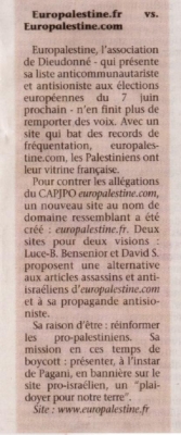 Article sur le Jerusalem post